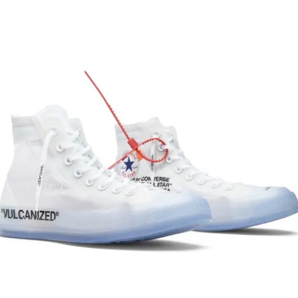 Converse Off White Designer Clear Cream High-Top Sneakers